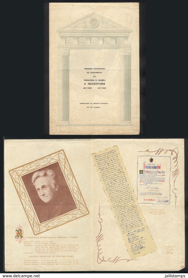 732 BRAZIL: Souvenir Leaflet Of The Archivo Nacional Rio De Janeiro Commemorating The 1st - Autres & Non Classés