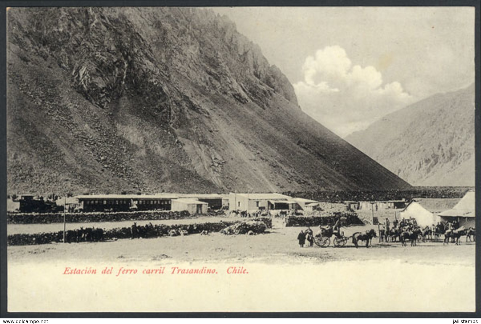 747 CHILE: Trans-Andean Railway Station, Train, Excellent View, Ed.Eggers, Circa 1905, VF - Chili