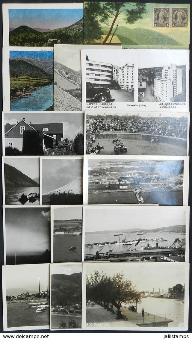 768 CHILE: Lot Of 16 Old Postcards, Very Good Views, Very Nice, Fine To VF General Qualit - Chile