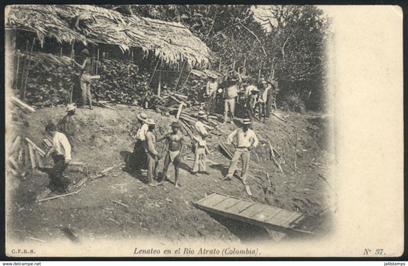 782 COLOMBIA: Woodpile By The Arato River, Circa 1905, VF Quality! - Colombie