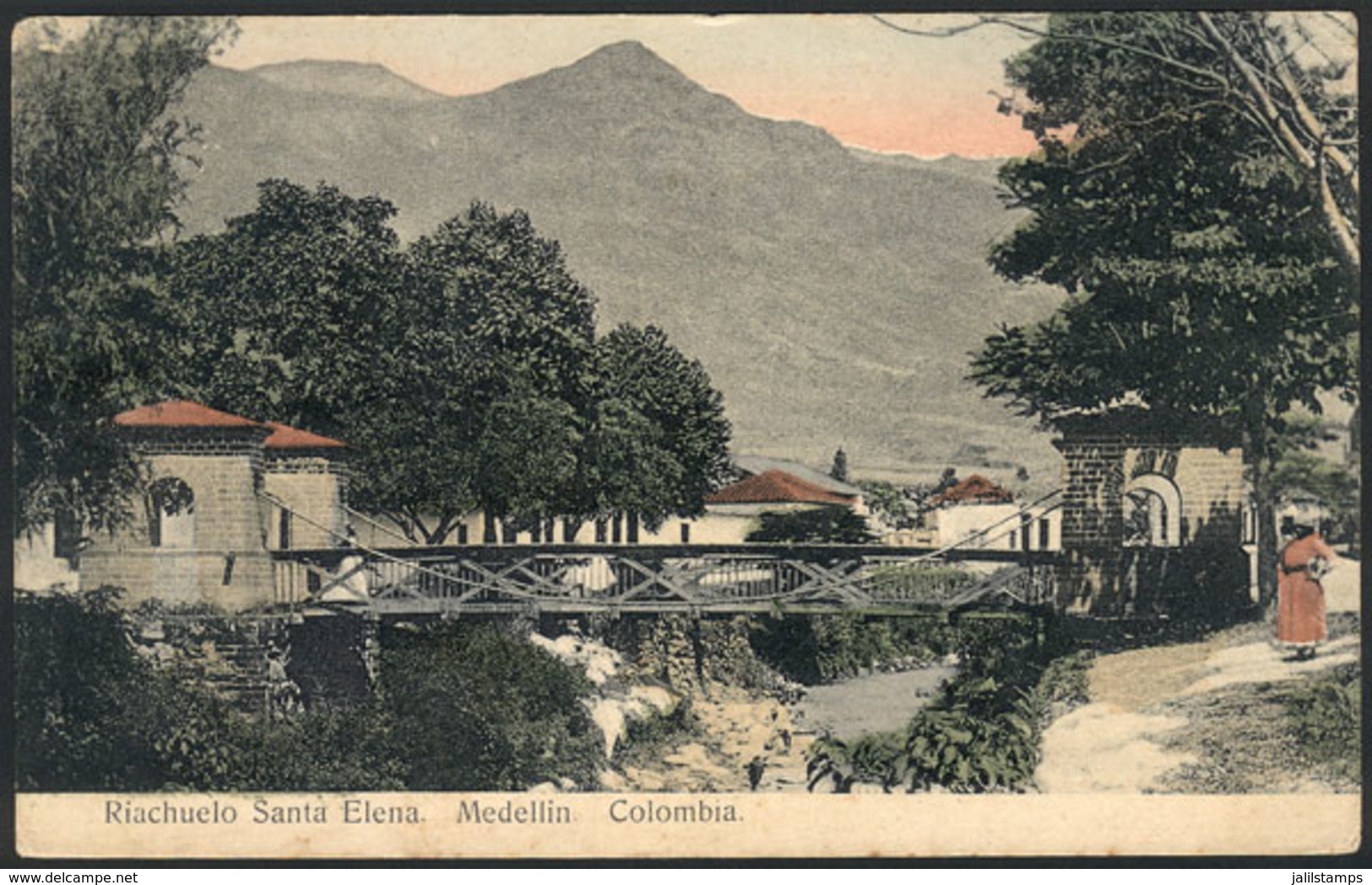 798 COLOMBIA: MEDELLIN: Santa Elena Stream, Dated 1923, VF Quality! - Colombie