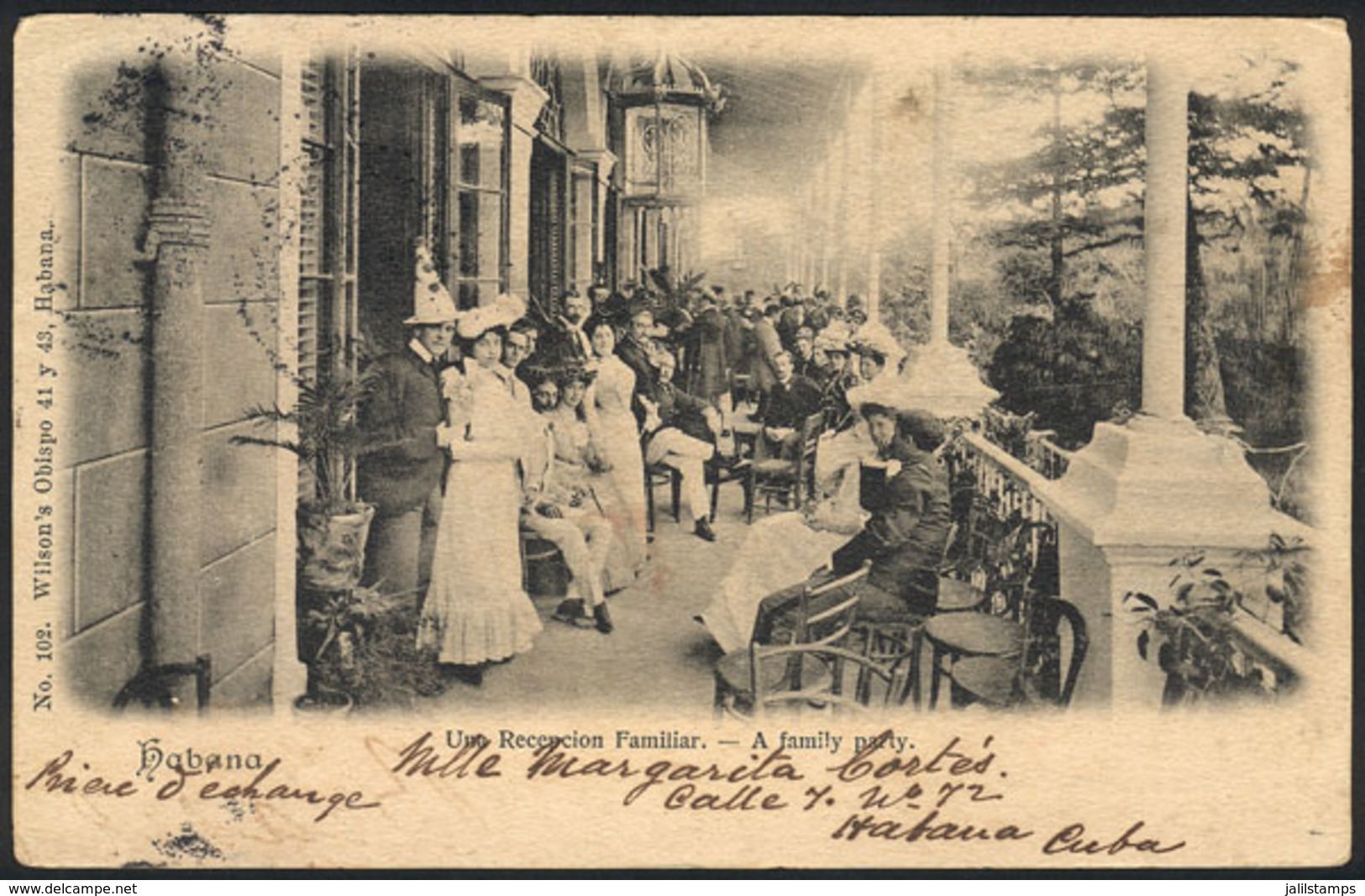 814 CUBA: A Family Party In Havana, Dated 1902, Nice View And VF Quality! - Cuba