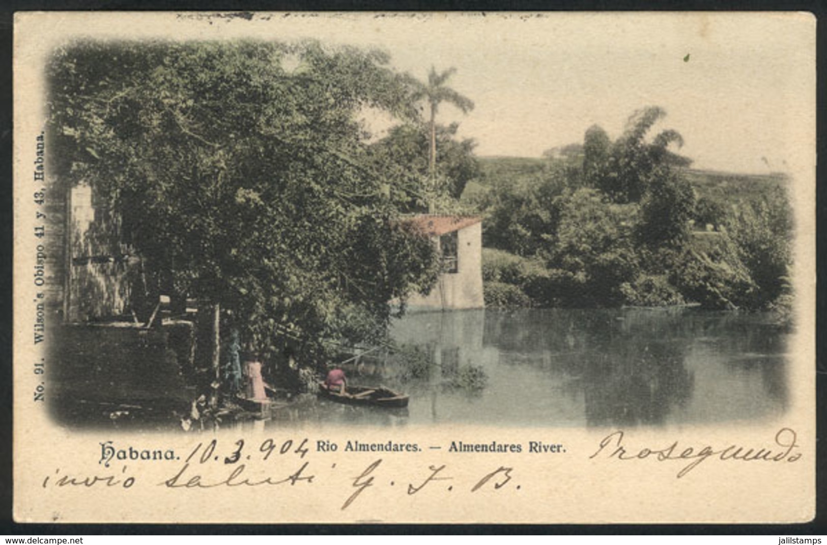 824 CUBA: HABANA: Almendares River, Sent To Italy In 1904, VF Quality - Kuba