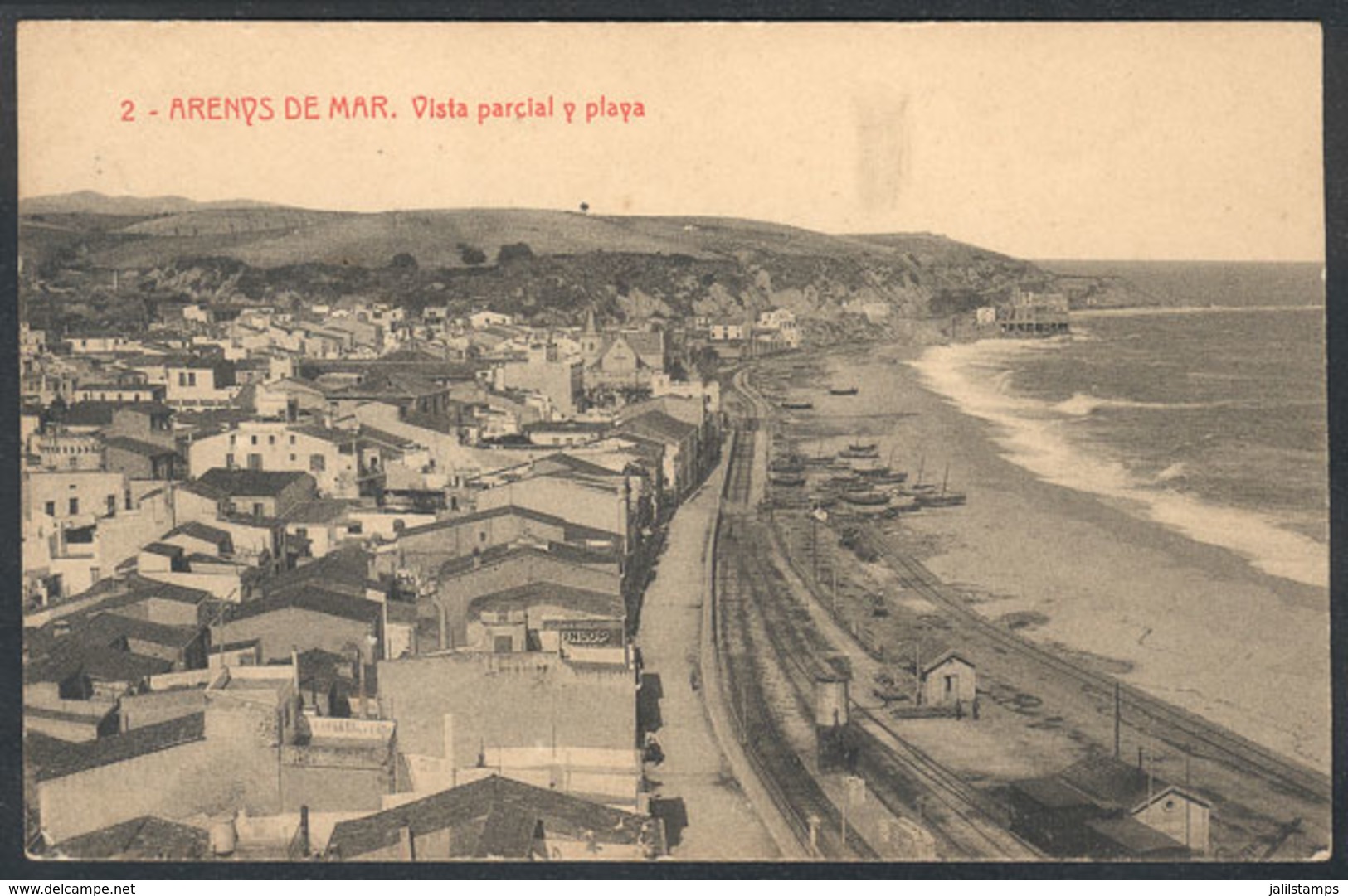 872 SPAIN: ARENYS DE MAR: Partial View And Beach, Unused, Circa 1915, VF! - Other & Unclassified