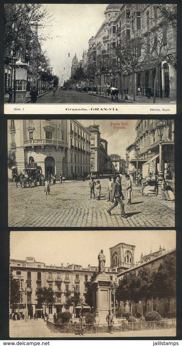 876 SPAIN: GRANADA: 3 Old Postcards With Very Good Views! - Autres & Non Classés