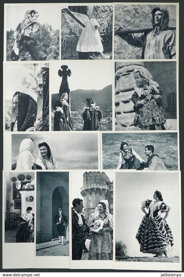 893 SPAIN: WOMEN, Types, Traditional Dreses, 12 Old Postcards, Ed.Fournier-Vitoria, VF Qu - Autres & Non Classés