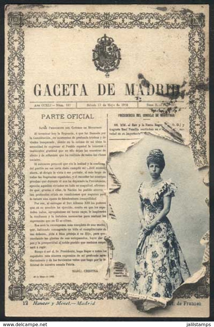 913 SPAIN: MADRID: Newspaper Gaceta De Madrid And Queen María Cristina, Ed. Hauser Y Mene - Other & Unclassified
