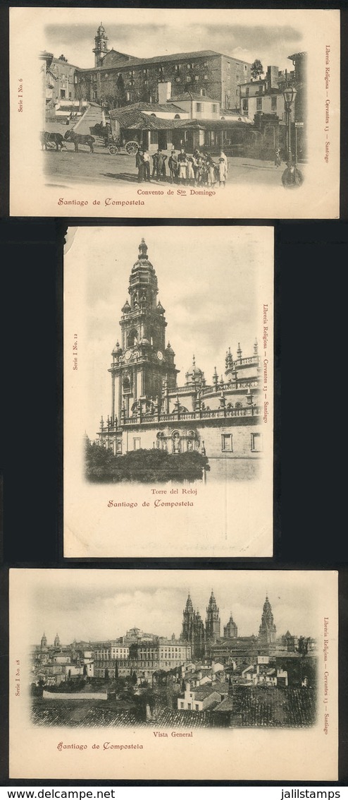 918 SPAIN: SANTIAGO DE COMPOSTELA: 3 Old PCs (circa 1900), Edited By Librería Religiosa, - Other & Unclassified