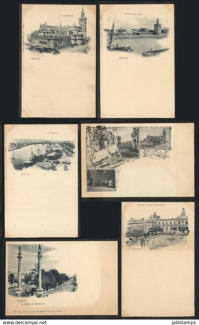 919 SPAIN: SEVILLA: 6 Old PCs (circa 1900), Edited By Romo & Füssel, Unused, Fine To VF Q - Other & Unclassified