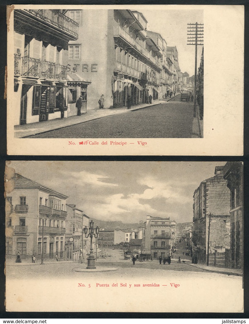 925 SPAIN: VIGO: 2 PCs With Good Views, Edited By Desiderio Adé, With Adherences On Back - Other & Unclassified