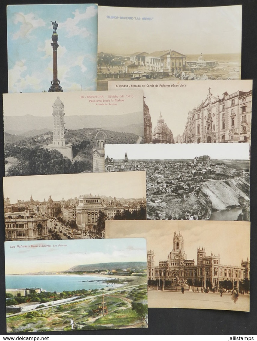 928 SPAIN: 8 Old Postcards (2 UseD), Nice Views, VF General Quality - Other & Unclassified