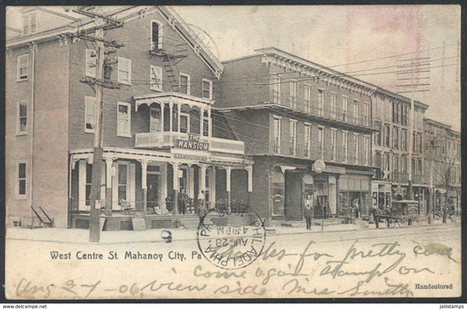 935 UNITED STATES: MAHANOY, Pa.: West Centre Street, Nice View Of "The Mansion House", Us - Other & Unclassified