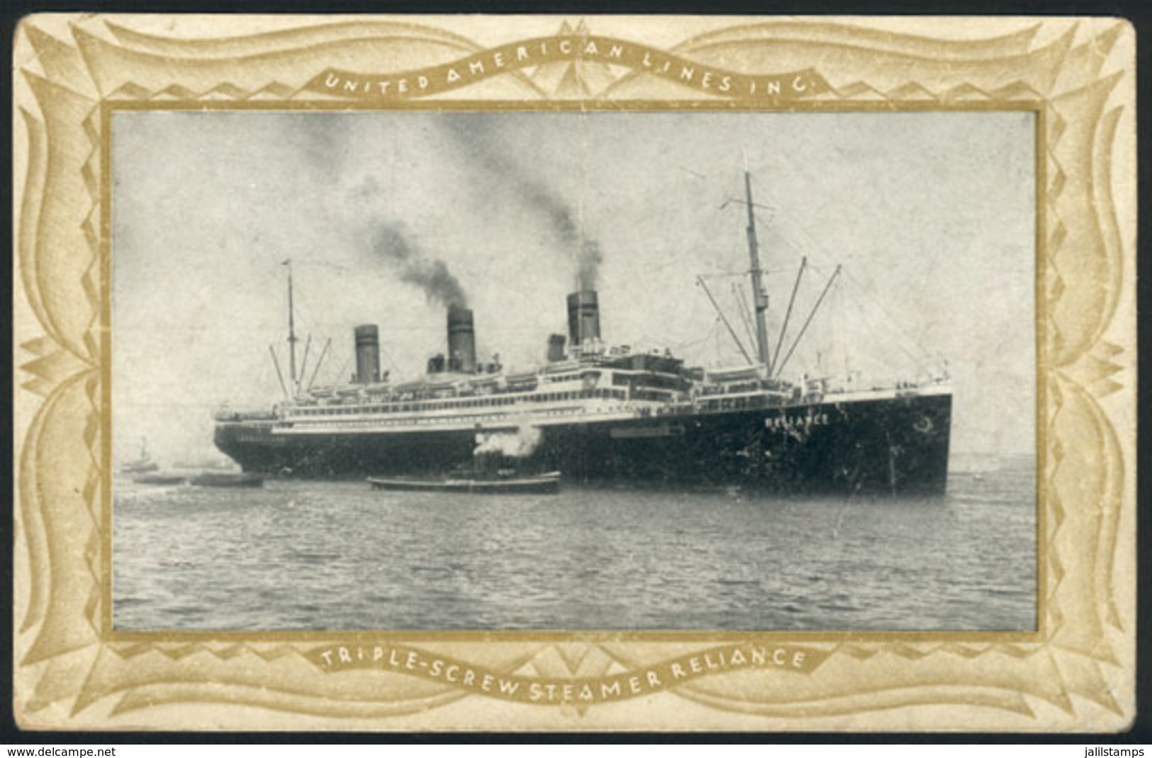 938 UNITED STATES: Triple-screw Steamer "RELIANCE" Of United American Lines, With Little - Other & Unclassified