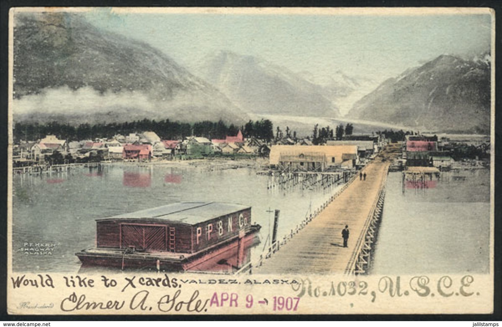 940 UNITED STATES: VALDEZ (Alaska): General View, Ed. Kern, Sent To Buenos Aires In 1907, - Autres & Non Classés