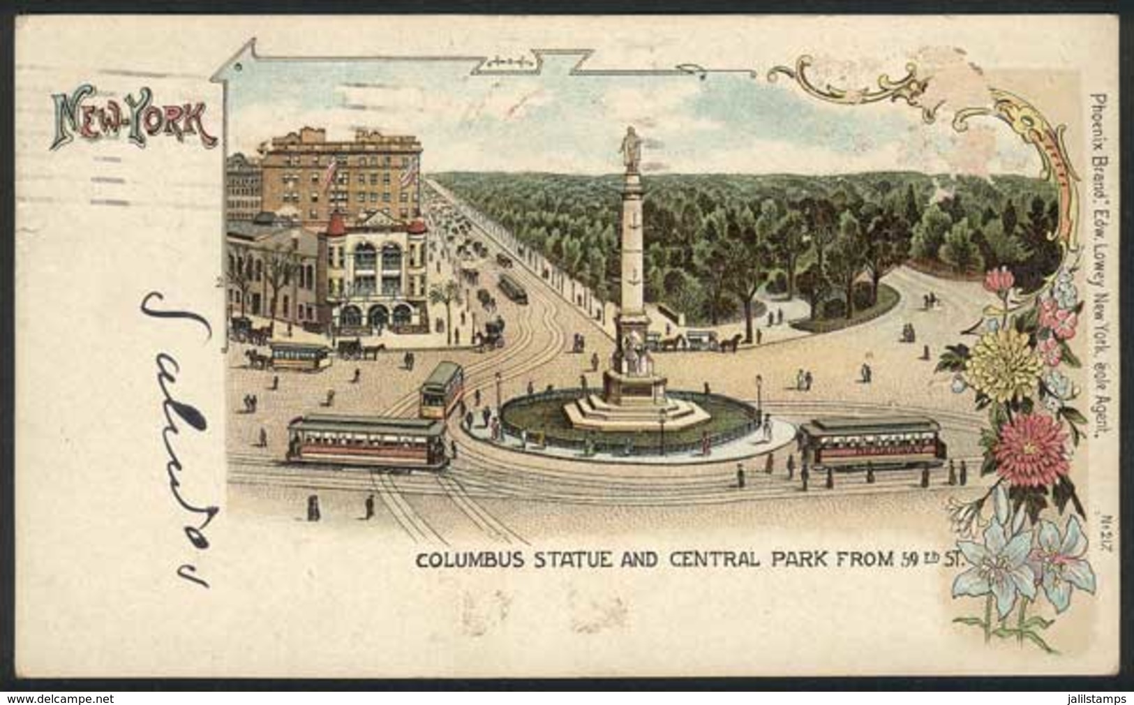 941 UNITED STATES: NEW YORK: Columbus Statue And Central Park From 59th St., Beautiful Li - Other & Unclassified