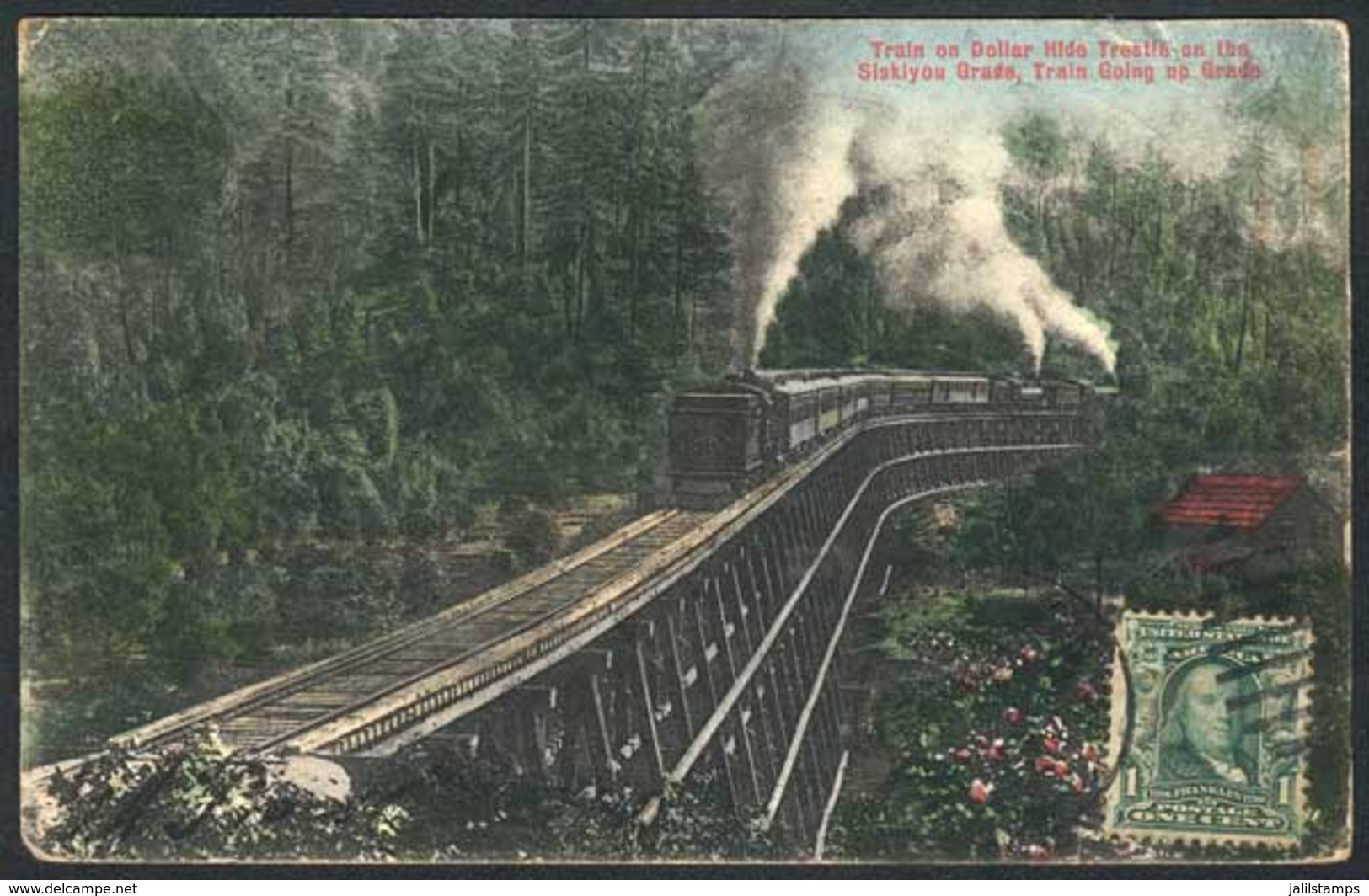 947 UNITED STATES: Train On Dollar Hide Trestle On The Siskiyou Grade, Train Going Up Gra - Other & Unclassified