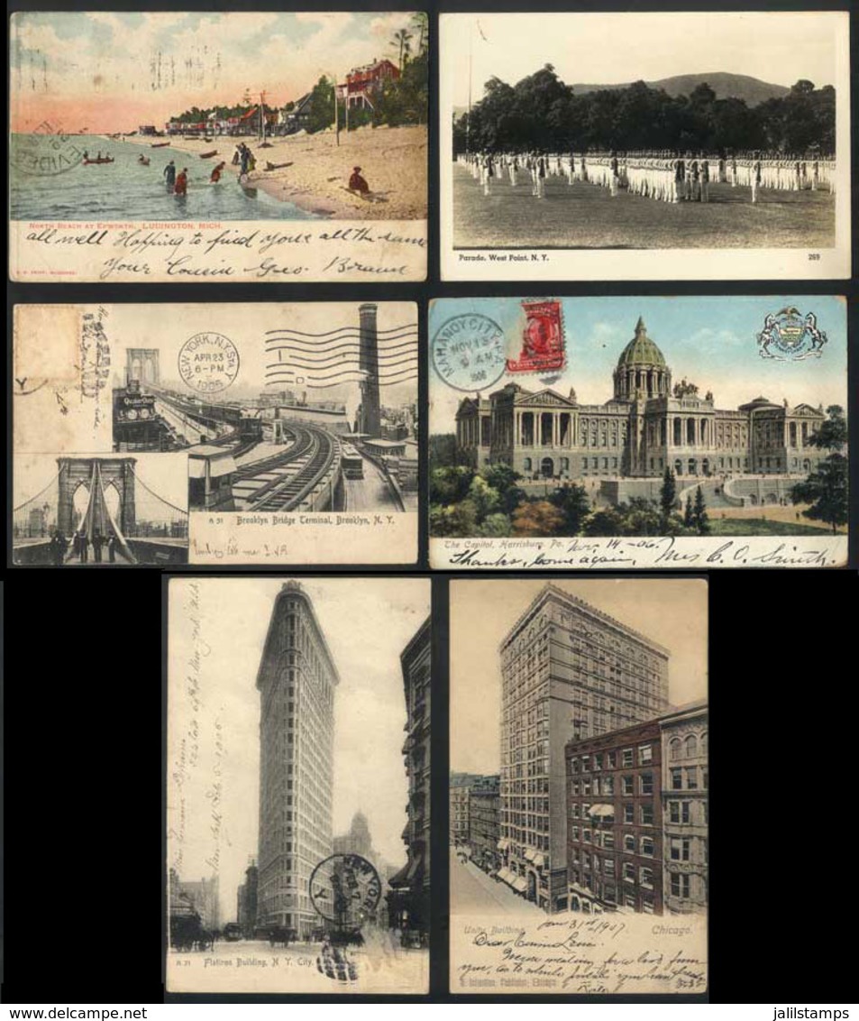 950 UNITED STATES: 6 Old Postcards, Very Nice Views, Fine General Quality. - Other & Unclassified