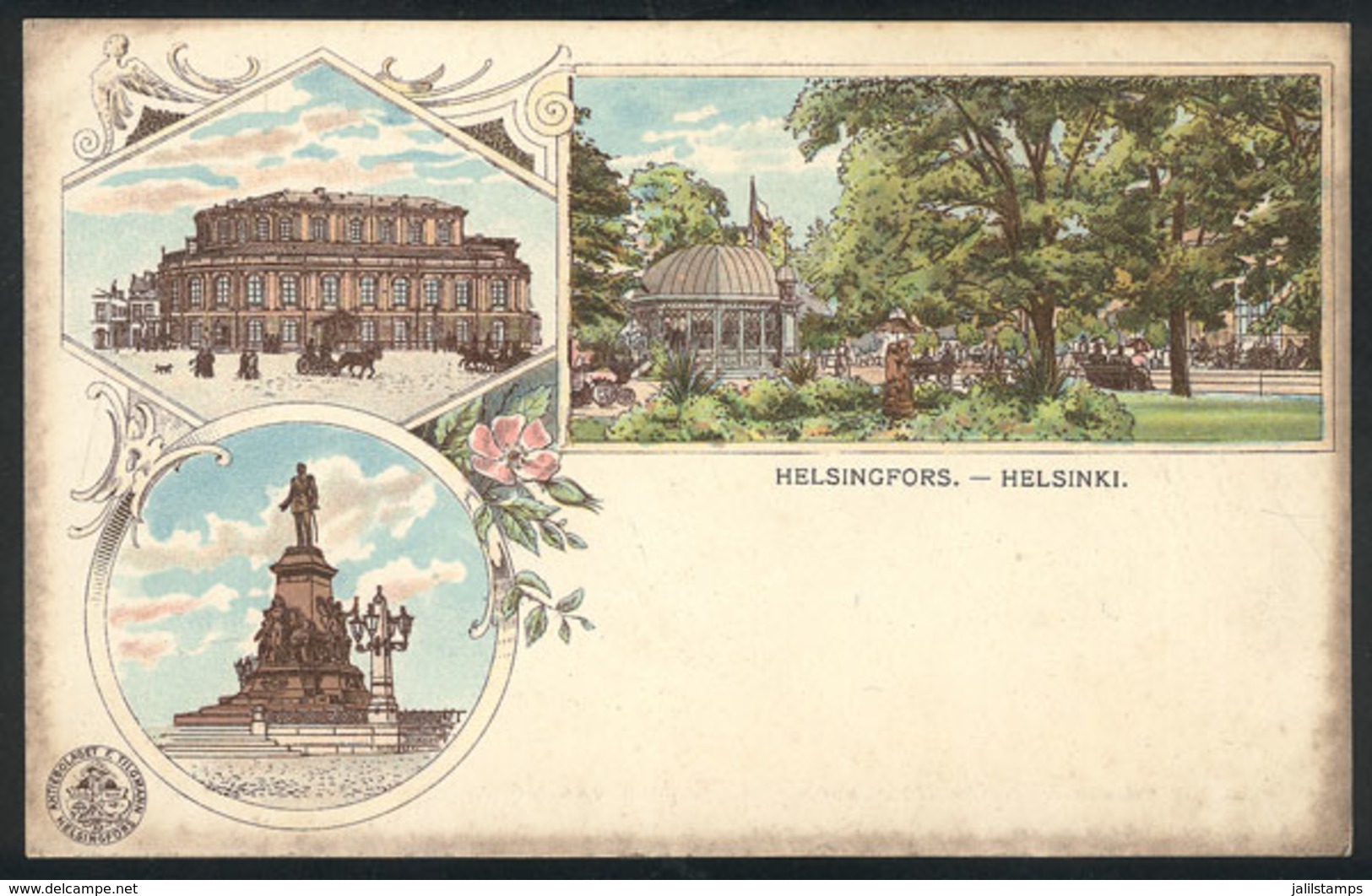 954 FINLAND: HELSINGFORS: Old Card With 3 Small Views, Circa 1900, Fine Quality - Finlande