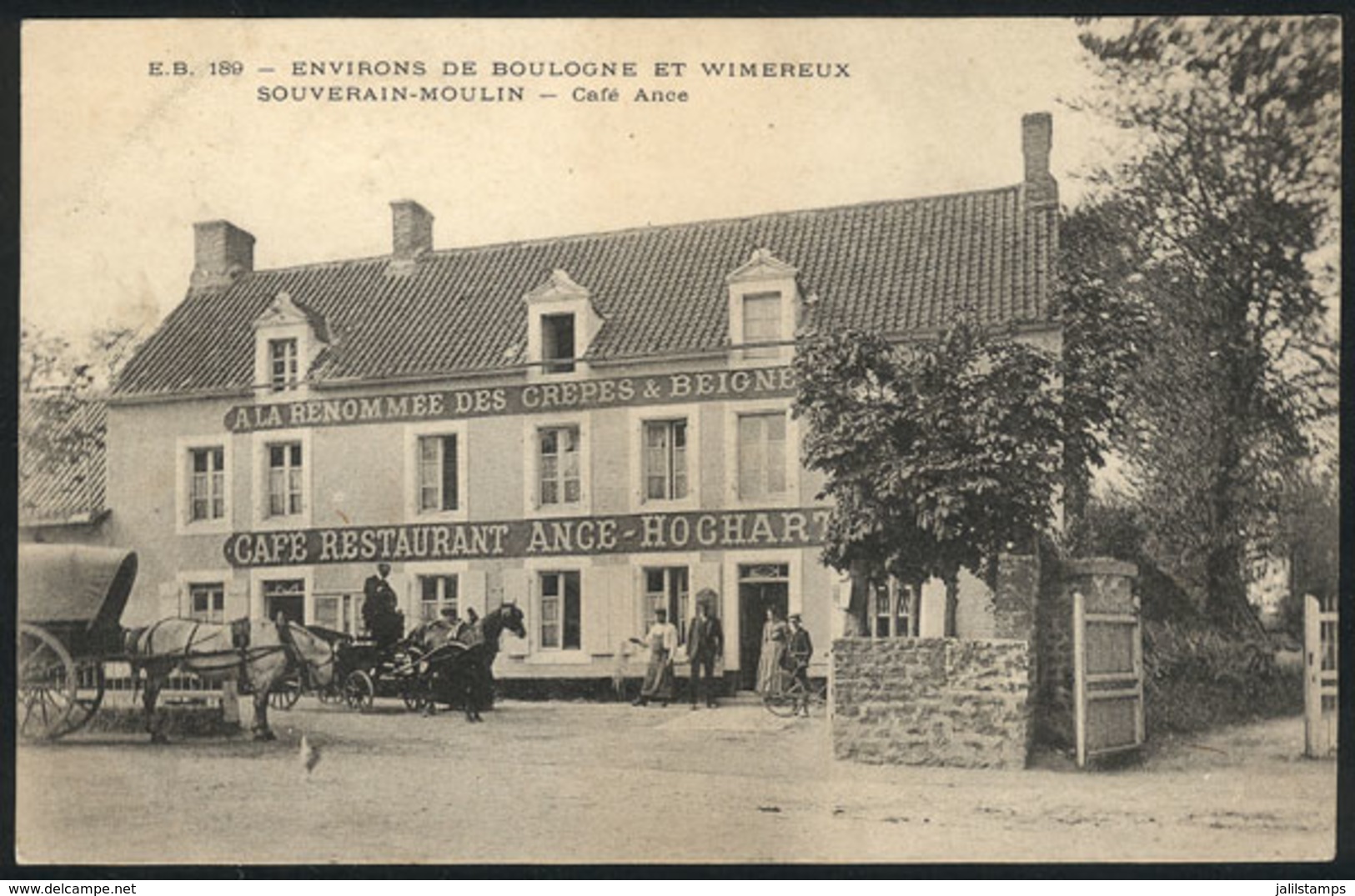 957 FRANCE: SOUVERAIN MOULIN, Boulogne And Wimereux Area: Café Ance, Used In 1907, VF Qua - Sonstige & Ohne Zuordnung