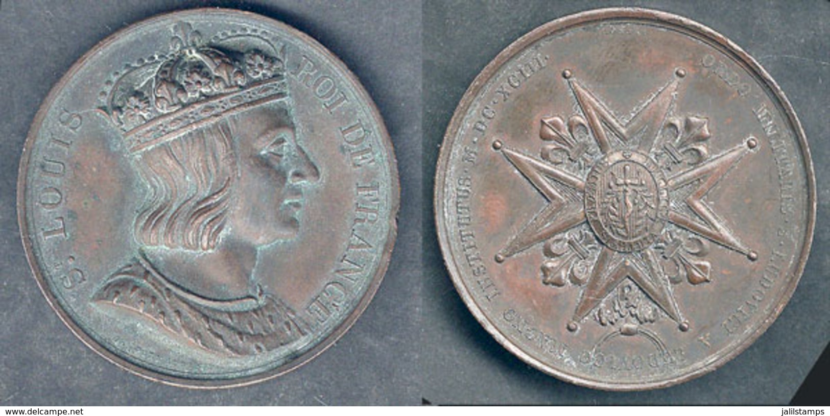 992 FRANCE: Medal Commemorating The Creation Of The Order Of Saint Louis, With Image Of L - Sonstige & Ohne Zuordnung