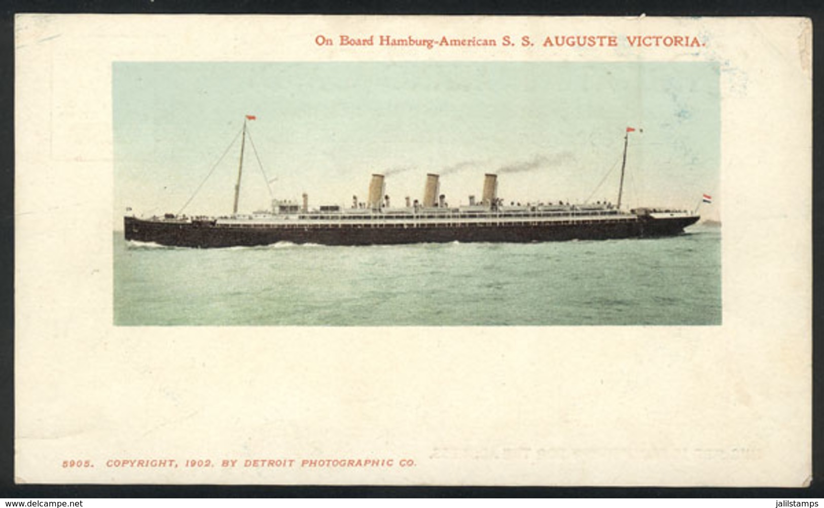 1005 GREAT BRITAIN: Ship S.S. "Auguste Victoria", Hamburg-America, Unused, Circa 1900, Ver - Autres & Non Classés