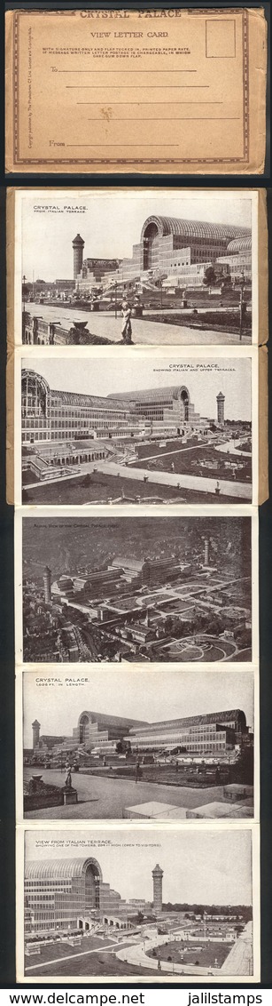 1018 GREAT BRITAIN: View Lettercard With 5 Images Of The Crystal Palace (London), Ed. Phot - Menus