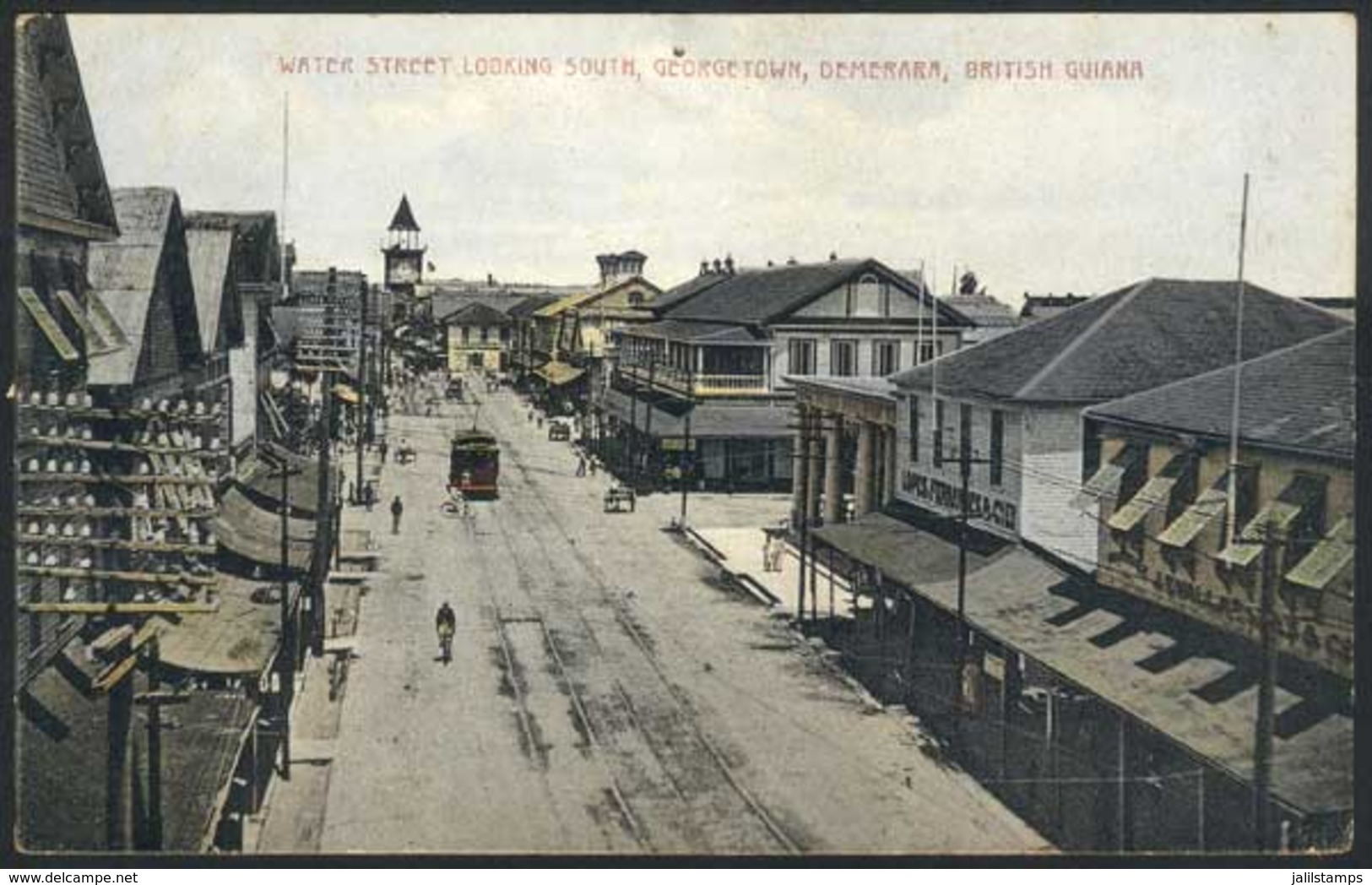 1029 BRITISH GUIANA: GEORGETOWN: Water Street Looking South, Circa 1910, Unused, Fantastic - Other & Unclassified