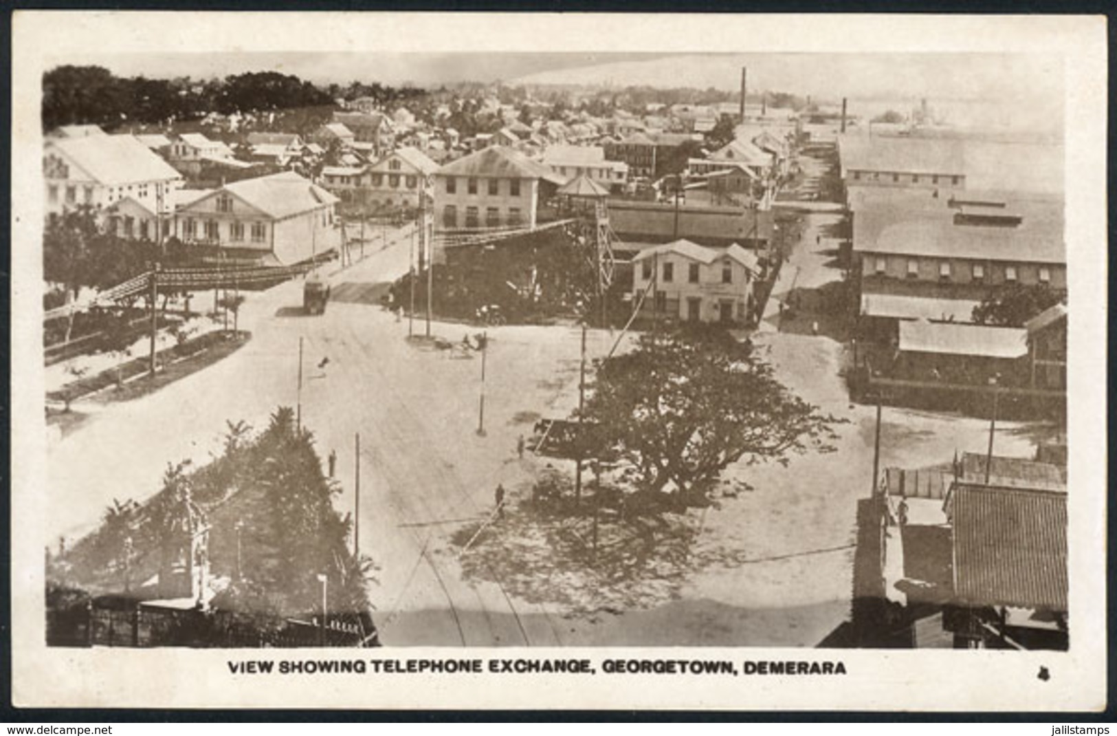 1030 BRITISH GUIANA: GEORGETOWN: View Showing Telephone Exchange, Rare, Fine Quality! - Autres & Non Classés