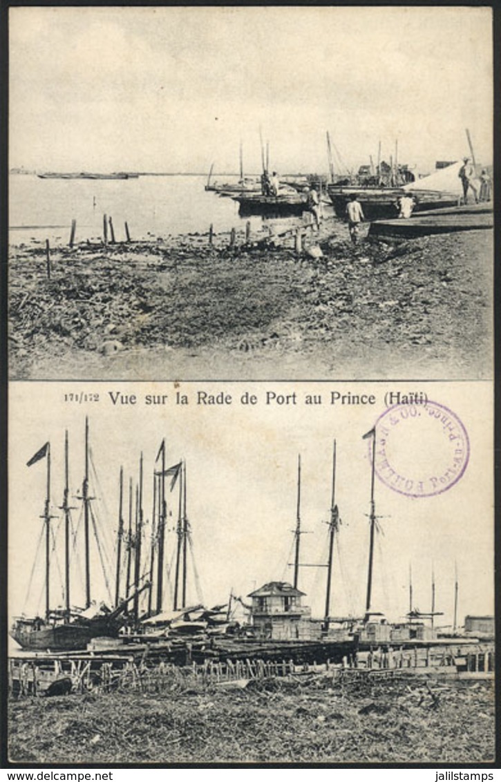 1039 HAITI: PORT AU PRINCE: View Of The Bay, Boats, Ships, Dated 1912, Minor Defects  (lay - Haiti