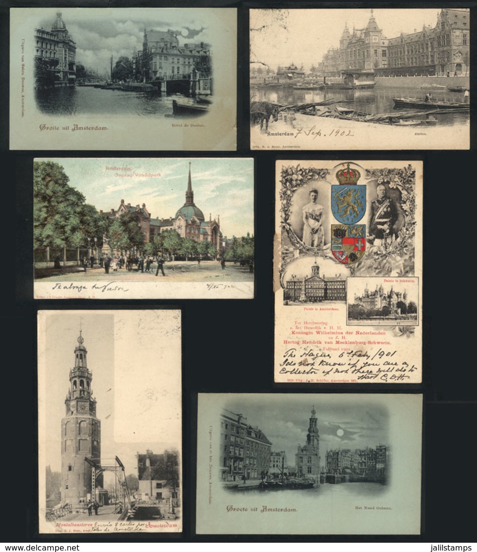 1048 NETHERLANDS: AMSTERDAM: 19 Old PCs With Very Good Views, Mostly Used, VF General Qual - Other & Unclassified