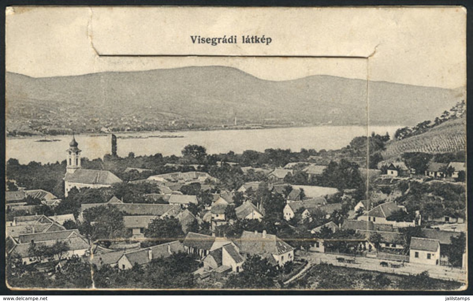 1062 HUNGARY: VISEGRAD Panorama, With A Pull-out Window With A Strip Of 10 Small Images Wi - Ungarn