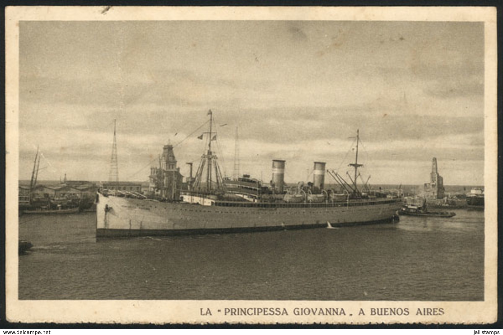 1111 ITALY: "Ship "PRINCIPESSA GIOVANNA" To Buenos Aires, Of Lloyd Sabaudo, Fine Quality. - Other & Unclassified