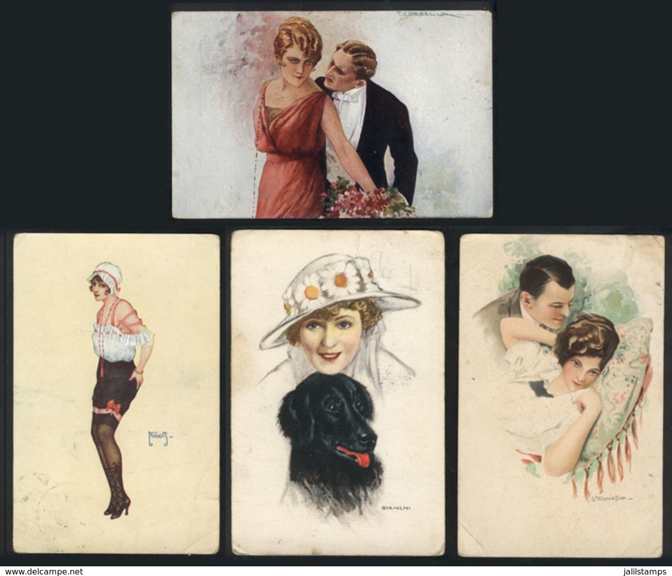 1118 ITALY: ITALIAN ILLUSTRATORS: 15 Old PCs, Artist Signed For Example By Miliotti, T. Co - Other & Unclassified