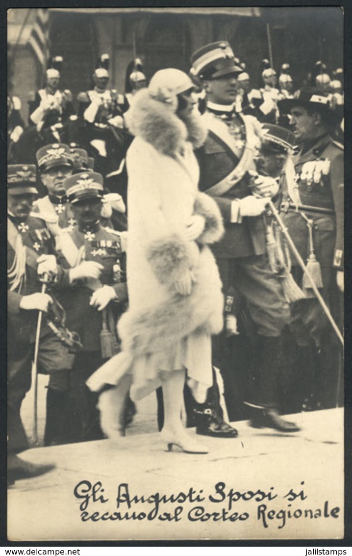 1124 ITALY: King UMBERTO II And María José Of Belgium At A Regional Parade, Circa 1930, VF - Autres & Non Classés