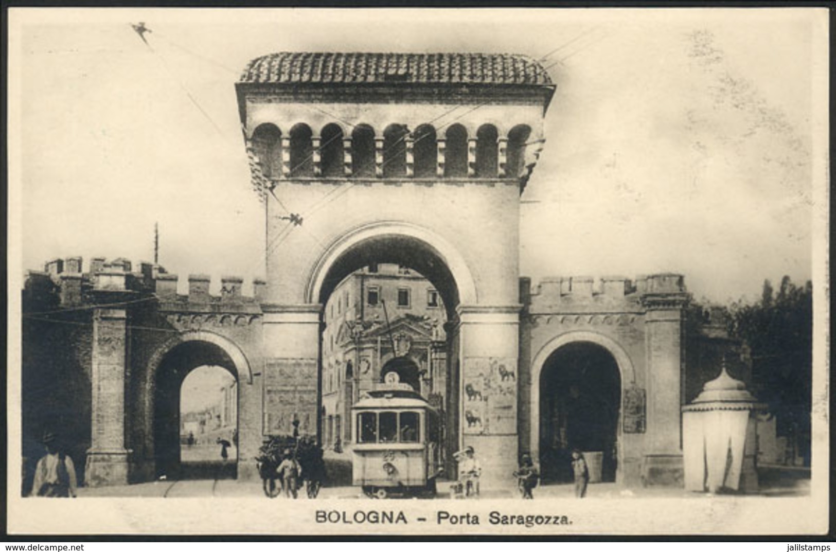 1133 ITALY: BOLOGNA: Tramway Under The Porta Saragoza, VF Quality! - Autres & Non Classés