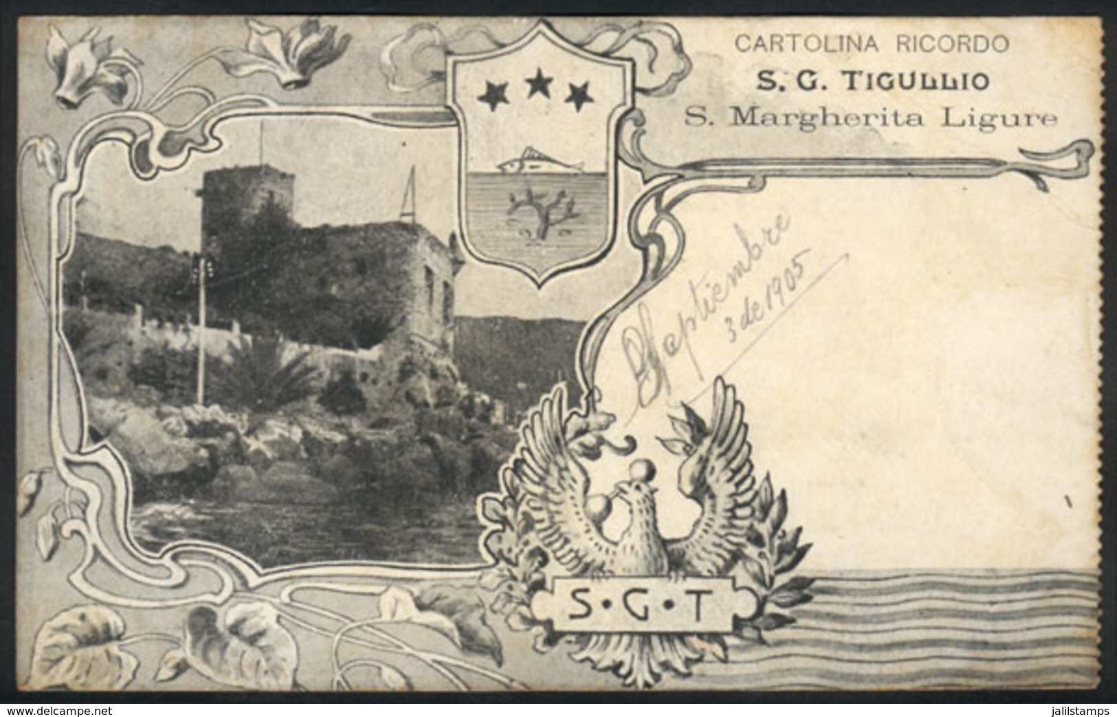 1162 ITALY: SANTA MARGHERITA LIGURE: Tigullio, Used In 1905, VF Quality - Autres & Non Classés