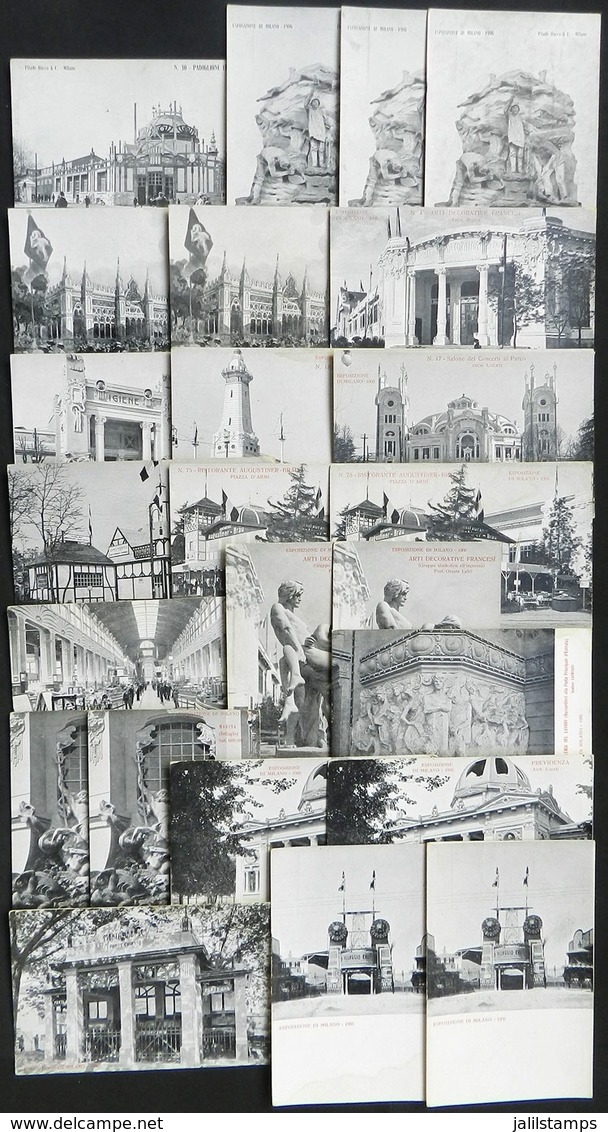 1169 ITALY: 1906 MILANO EXPOSITION: 24 Official PCs, Very Good Views, Some With Little Dup - Autres & Non Classés