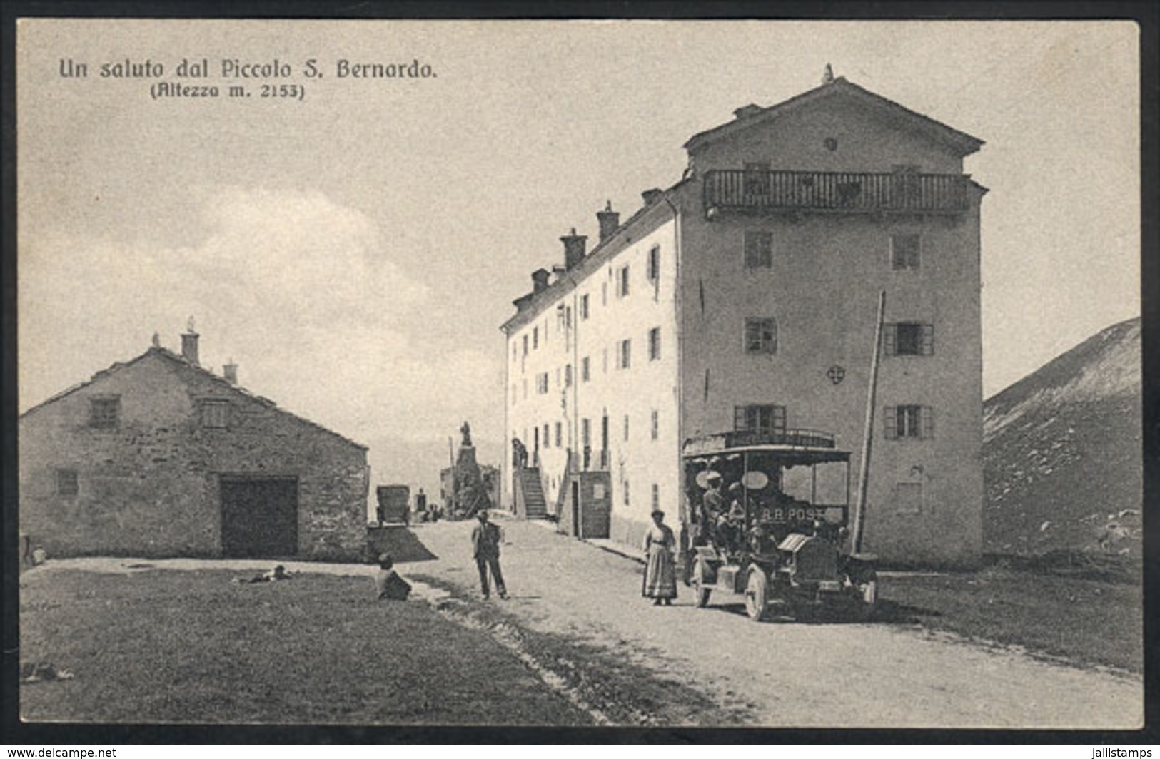 1180 ITALY: PICCOLO SAN BERNARDO: General View (hotel And Car), Circa 1909, VF Quality - Autres & Non Classés