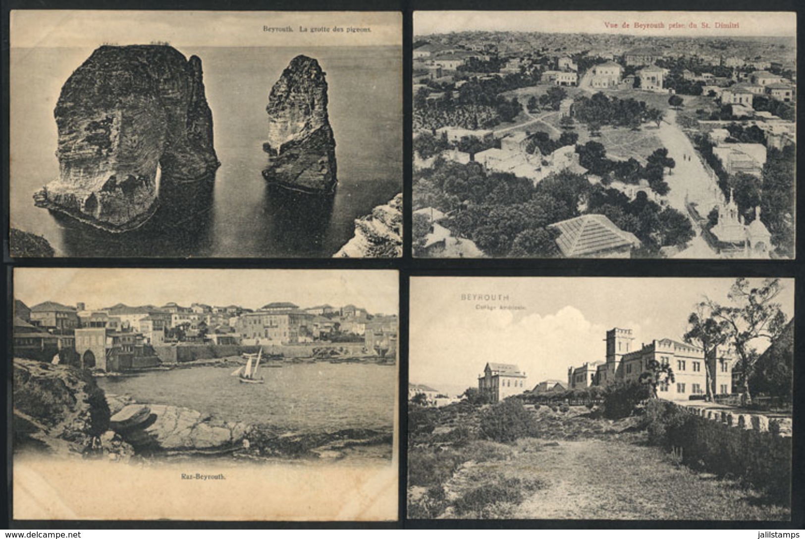 1264 LEBANON: BEIRUT: 4 Old Unused PCs, VF Quality, Nice Views - Lebanon