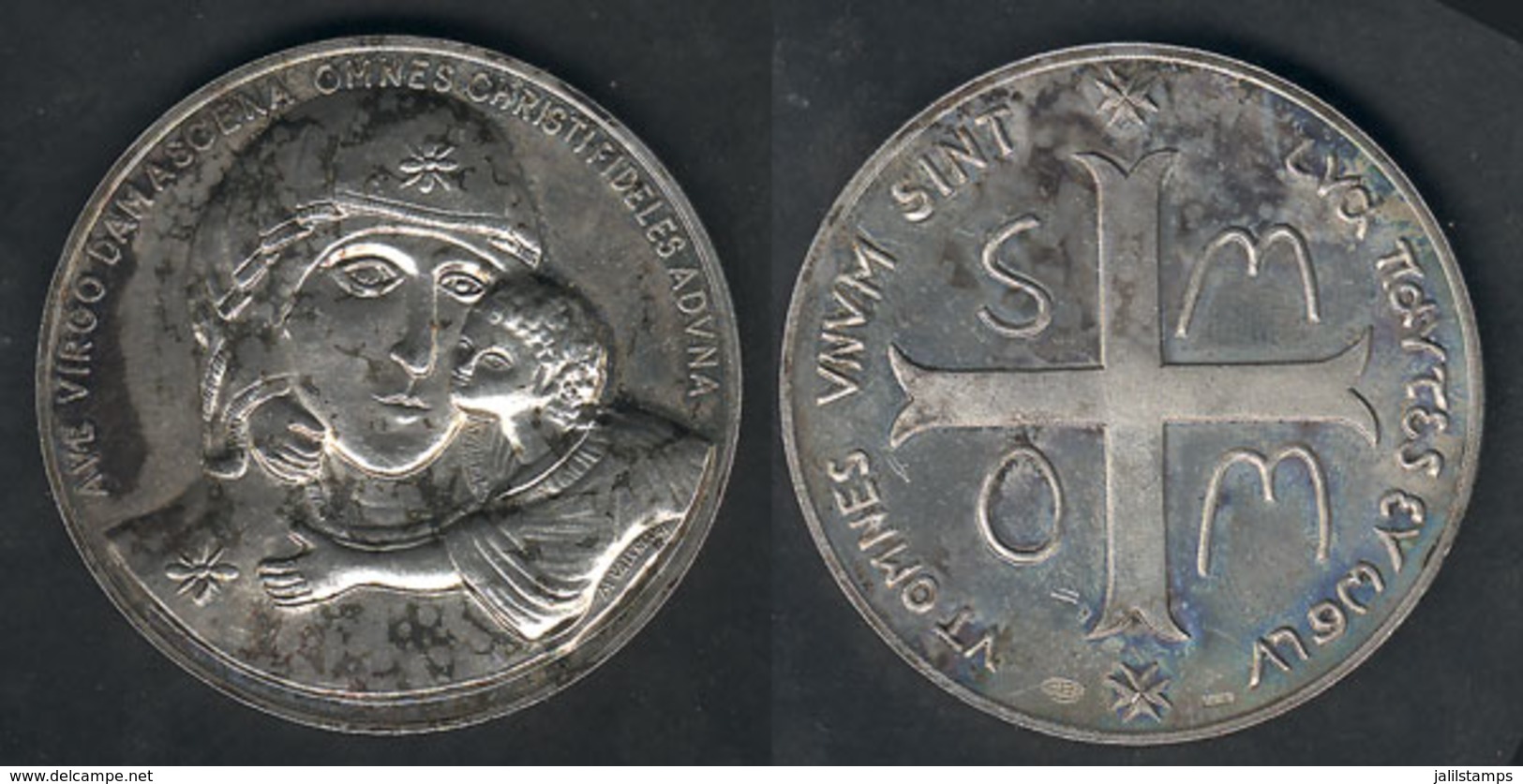 1273 MALTA: Old Medal Of The Order Of Malta, "Ut Omnes Unum Sint", "Ave Virgo Damascena Om - Autres & Non Classés