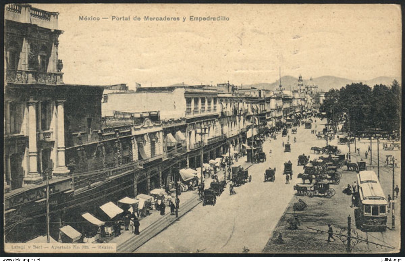 1288 MEXICO: MEXICO: Portal De Mercaderes And Empedradillo, Used In 1913, VF Quality - Mexique