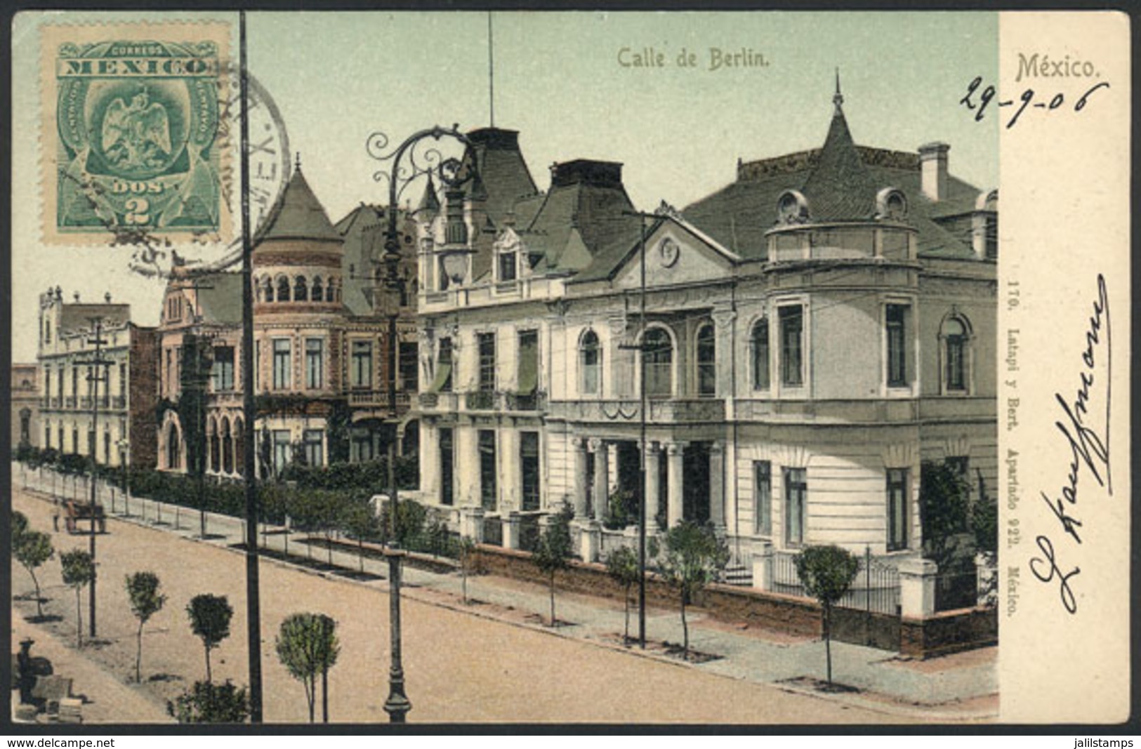 1289 MEXICO: MEXICO: Berlin Street, Dated 1906, VF Quality! - Mexiko
