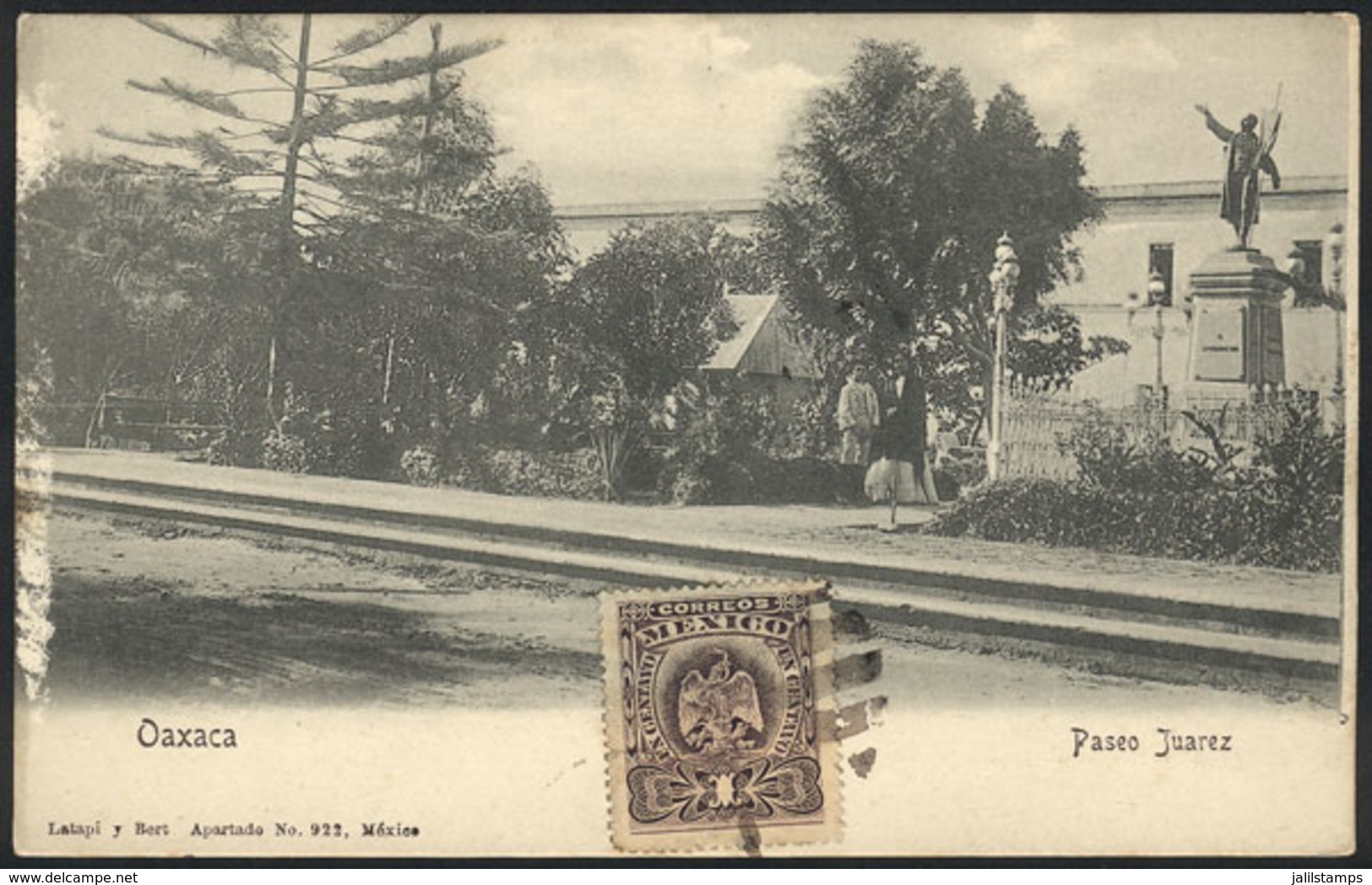 1307 MEXICO: OAXACA: Paseo Juarez, Circa 1905, VF Quality - Mexique