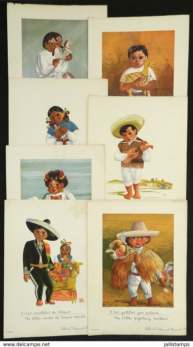 1327 MEXICO: 6 Cards With Reproductions Of Paintings By Ramón Valdiosera, Ed. Fiegrund, Si - Autres & Non Classés