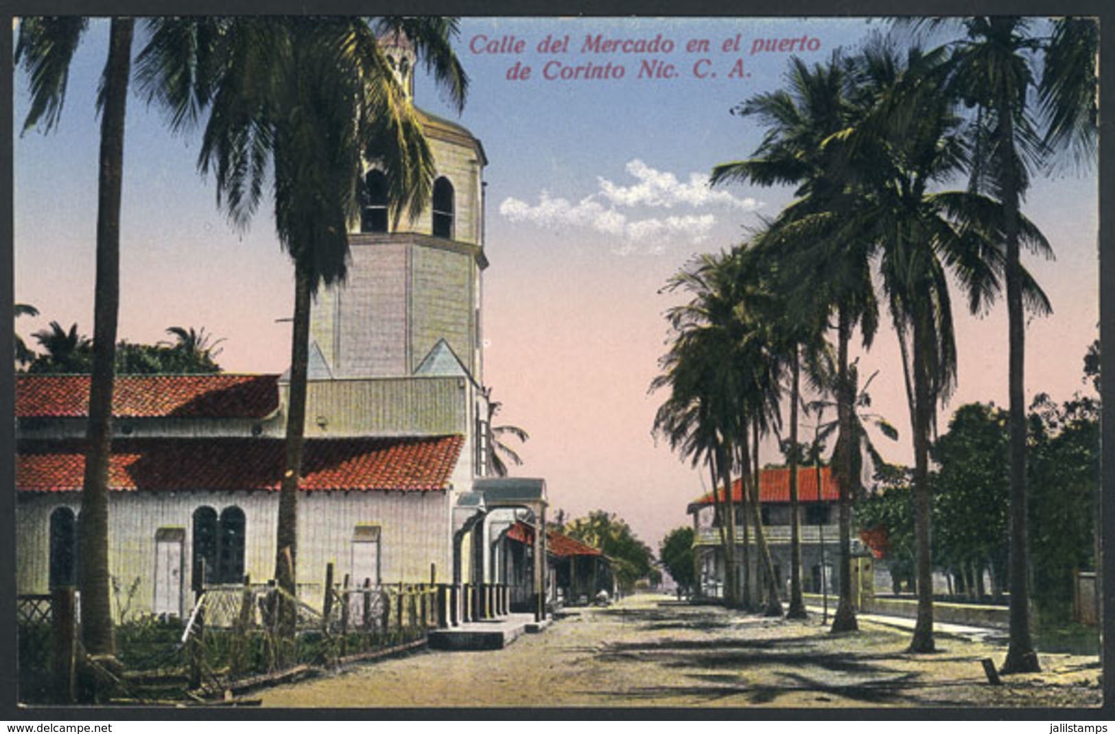 1332 NICARAGUA: CORINTO: Market Street By The Port Of Corinto, VF Quality! - Nicaragua