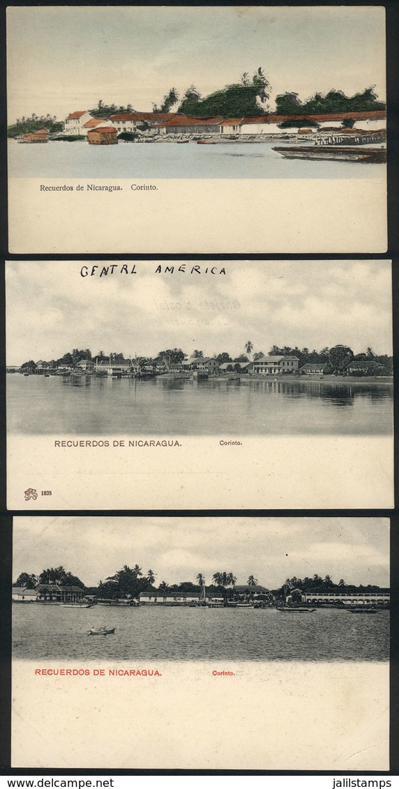 1335 NICARAGUA: CORINTO: 3 Old Postcards With Good Views, 1 With Minor Defect, The Rest VF - Nicaragua