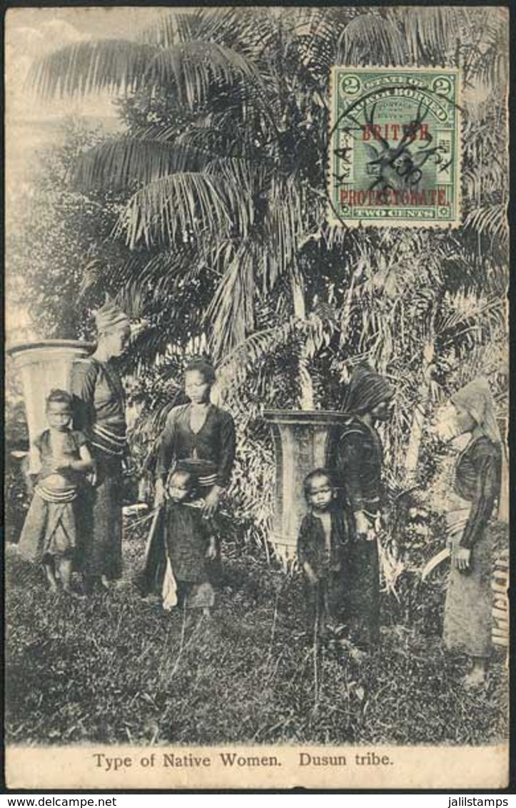 1340 NORTH BORNEO: Type Of Native Women, Dusun Tribe, PC Franked With 2c. And Sent To Arge - Other & Unclassified