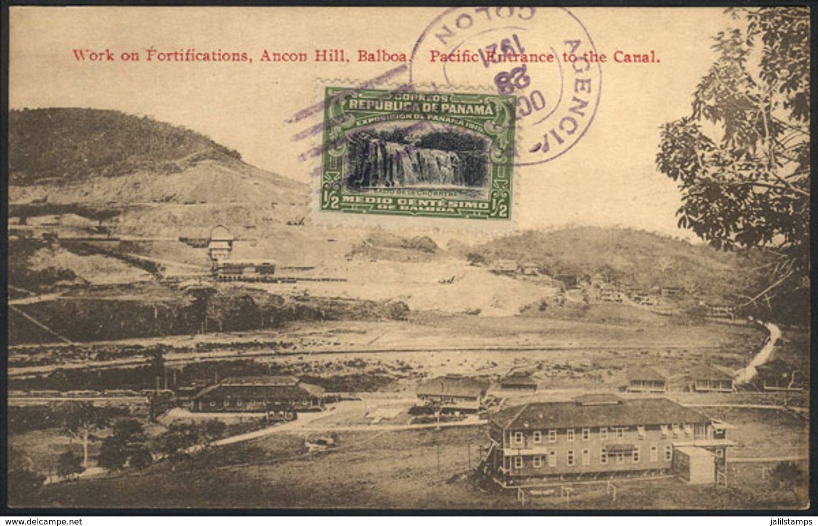 1353 PANAMA: Work Of Fortifications, Ancon Hill, Balboa, Pacific Entrance To The Canal, Da - Panama