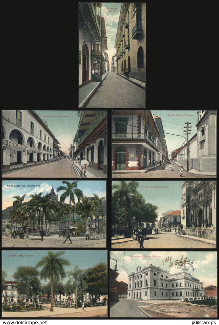 1361 PANAMA: 7 Old Postcards With Good Views Of Panama City, VF Quality! - Panama