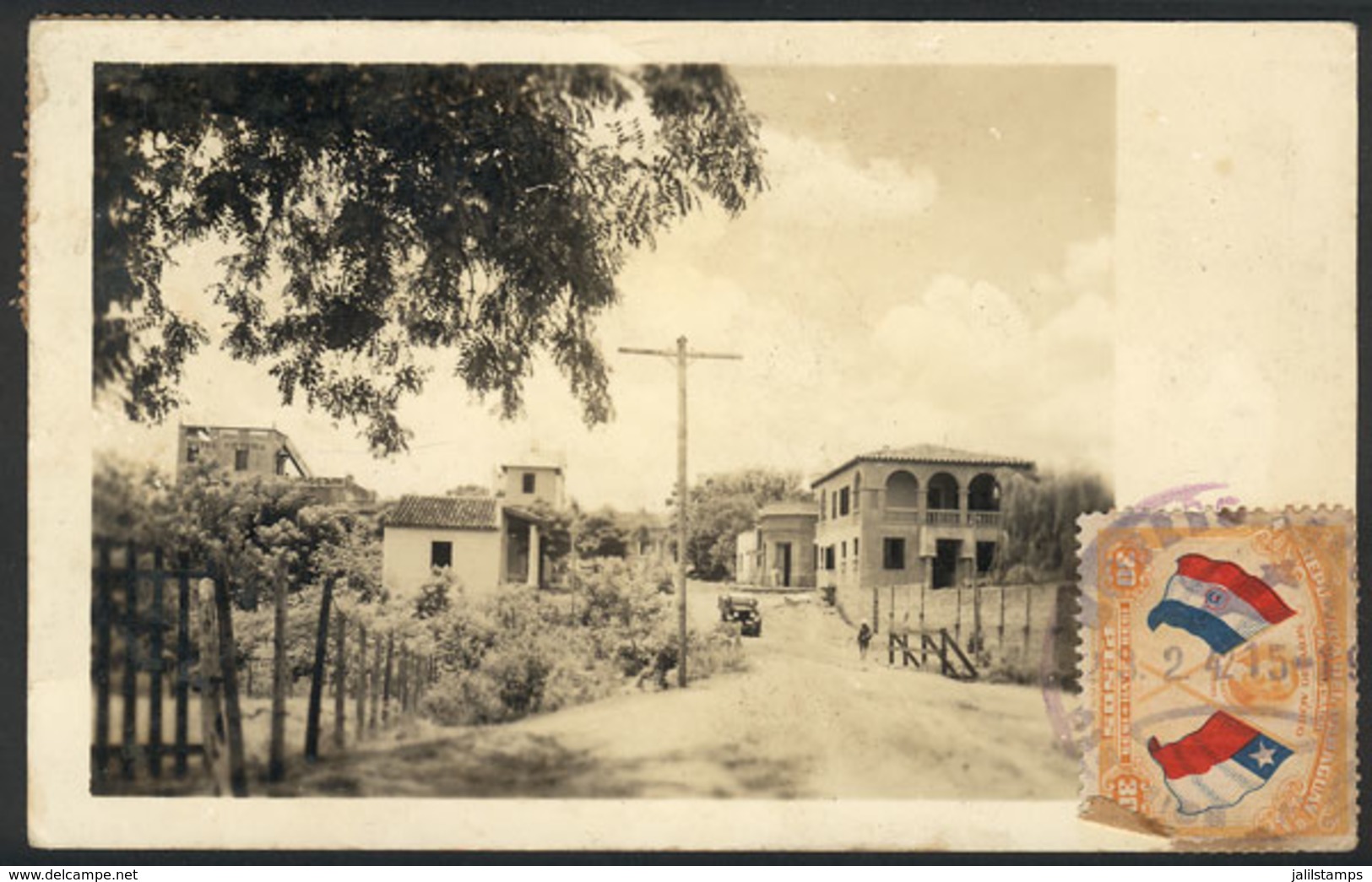 1371 PARAGUAY: Real Photo PC, Street View In Asunción?, Used In 1942, VF Quality. - Paraguay